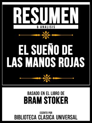 cover image of Resumen & Analisis--El Sueño De Las Manos Rojas--Basado En El Libro De Bram Stoker